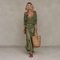 Satin Dress & Knit Sweater